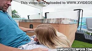 She Caught Her Stepdaddy Jerking Off In The Backyard