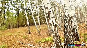 Mature Couple Enjoys Outdoor Sex, Young Man with Mature Woman in Passionate Quickie