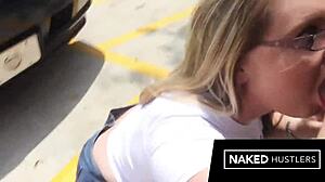Real Blonde Military Cheating Housewife Finds and Fucks Big Black Dick in Public