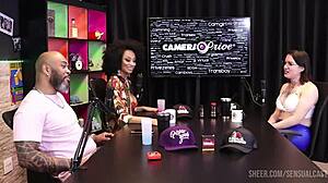 Black woman sucks transsexual's cock.