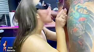Wife's Intense Pleasure with Tattoo Artist Before Cuckold Husband Part 02