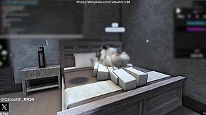 quietly fucking a fan on the bed in various positions like cowgirl and doggystyle