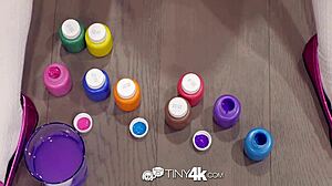 Petite Artist Alice Merchesi Faces Interruption Leading To Intense Fuck Session On Tiny4k.