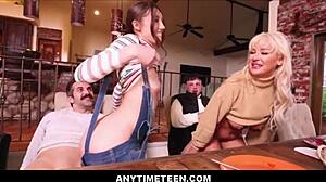 I enjoy freeuse with my teen stepdaughter Maya Woulfe and her big tits