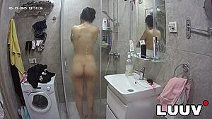 Alice shares morning shower exhibitionism on camera
