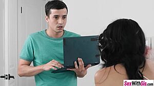 petite teen stepsister ruby moon riding her stepbro's big hard cock 😈