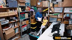 Small Russian Teen Thief Humiliated by Officer in Office!