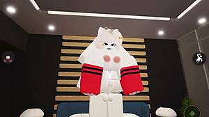 fox girl gets pounded roughly in doggystyle with riding and cumshot on tits