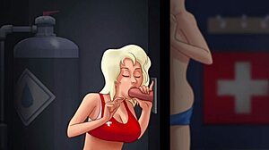 Blonde Lifeguard Gets Cum In Mouth