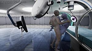 alien monster fucks hairless pussy in contact game