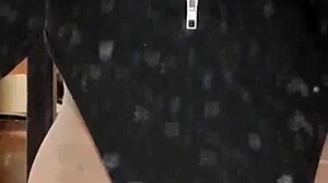 Elza Kom worships ass in sexy nylon, getting dominated with big cock!