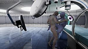 alien monster fucks hairless pussy in contact game