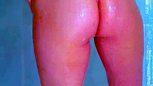 College girls shower time wet pink thong reveal