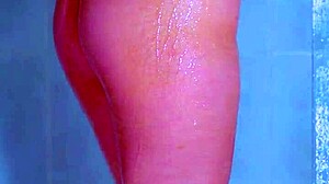 College girls shower time wet pink thong reveal