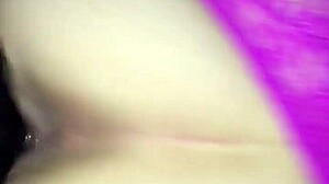 Bent over doggystyle interracial fucking with big black cock for chubby girlfriend in pink panties