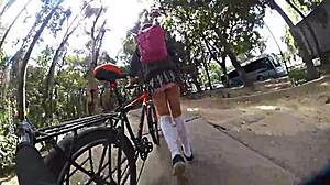 She Exhibits In Miniskirt City Upskirt