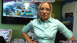 latin tgirl called into office for fucking on the job