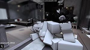 quietly fucking a fan on the bed in various positions like cowgirl and doggystyle