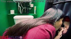 Student passionately sucks dick at gloryhole