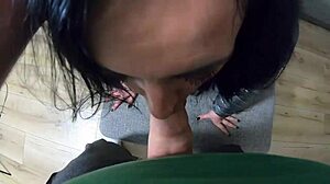 MilfyCalla Deep Blowjob and Cum Play in Hooded Jacket Shiny Boots