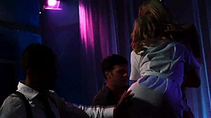 Big-titted blonde strippers have their pussies drilled in wild fuckfest