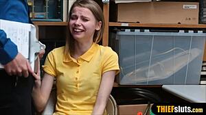 Small Russian Teen Thief Humiliated by Officer in Office!