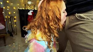 I give my redheaded babe a hardcore blowjob until she cries