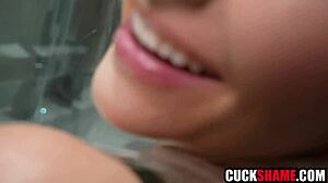 Horny wife cucks husband on nye party