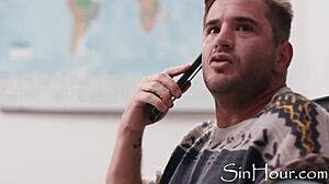 Dyke teachers blow desperate male colleague! Katrina Colt, Kenzie Taylor, Nathan Bronson.