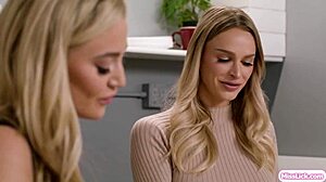 Big Tits Lesbian Kissing And Fingering Blonde Office Mate.