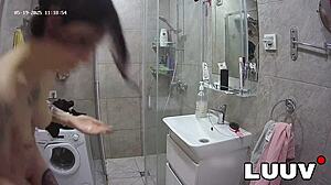 Alice shares morning shower exhibitionism on camera