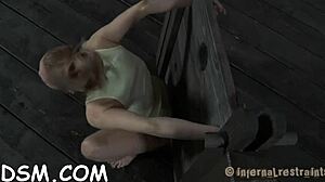 Amazing Redhead Bombshell in Bondage Masturbating with Toys Just for Fun!