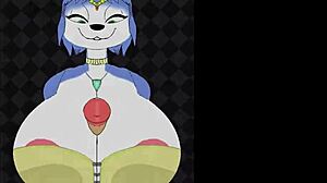 Krystal titty fucks Fox McCloud's big cock