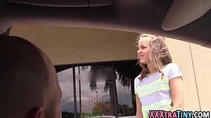 Teeny girls with braces receive cumshots in hardcore scene