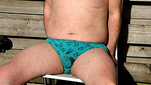 Pissing Wet Undies Drying In Sun