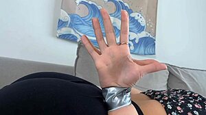 mom's cute friend sucks dick with bound hands