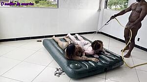 Boy Helps Two Whores With Easy Task, Gets Hard Fuck Reward