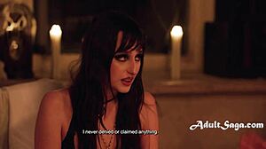 Closeted girls Penny Barber, August Skye, and Lana Small have first lesbian experience with ghost of madame