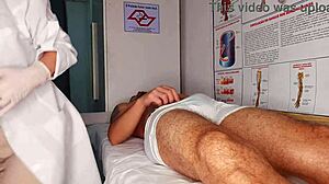 nurse and aesthetician watch patient erection