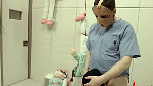 extreme dildo session with rope and teacher