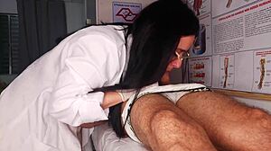nurse and aesthetician watch patient erection