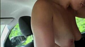 Pretty hooker strips naked in public then enjoys getting fucked