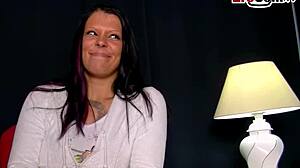 Wow, shy german teen achieves orgasm during casting interview!