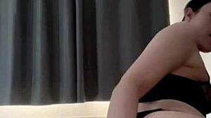 A horny British slut indulges in solo play on webcam