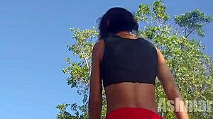 Hairy Pussy and Legs Flashed in Public Upskirt Tease