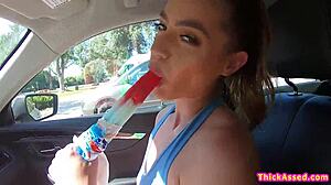 Big Ass Kenzie Madison Deepthroats A Lollipop On Her Way To Her Room, Shakes Her Big Tight Ass On The Bed, A Guy Is Waiting And She Twerks Her Big Ass To Make Him Hard, Deepthroats Her Big Cock