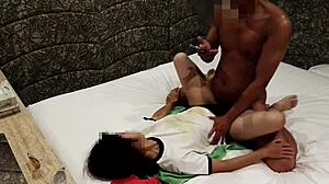 amateur japanese wife forced into gym clothes and filmed getting fucked