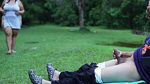 Woman Peeps On Me Masturbating Outdoors In A Public Park