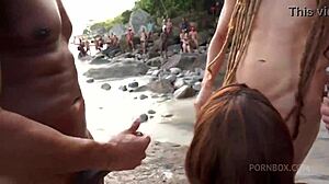 Bianca dantas performs anal sex publicly on overflooded beach