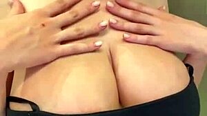 my slender stepmother shows her milky tits and licks her nipples